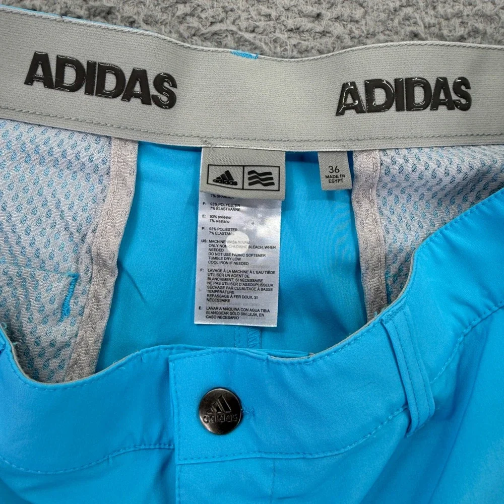 Adidas Golf Ultimate365 Mens Shorts Cyan Blue Stretch Waistband Size 36